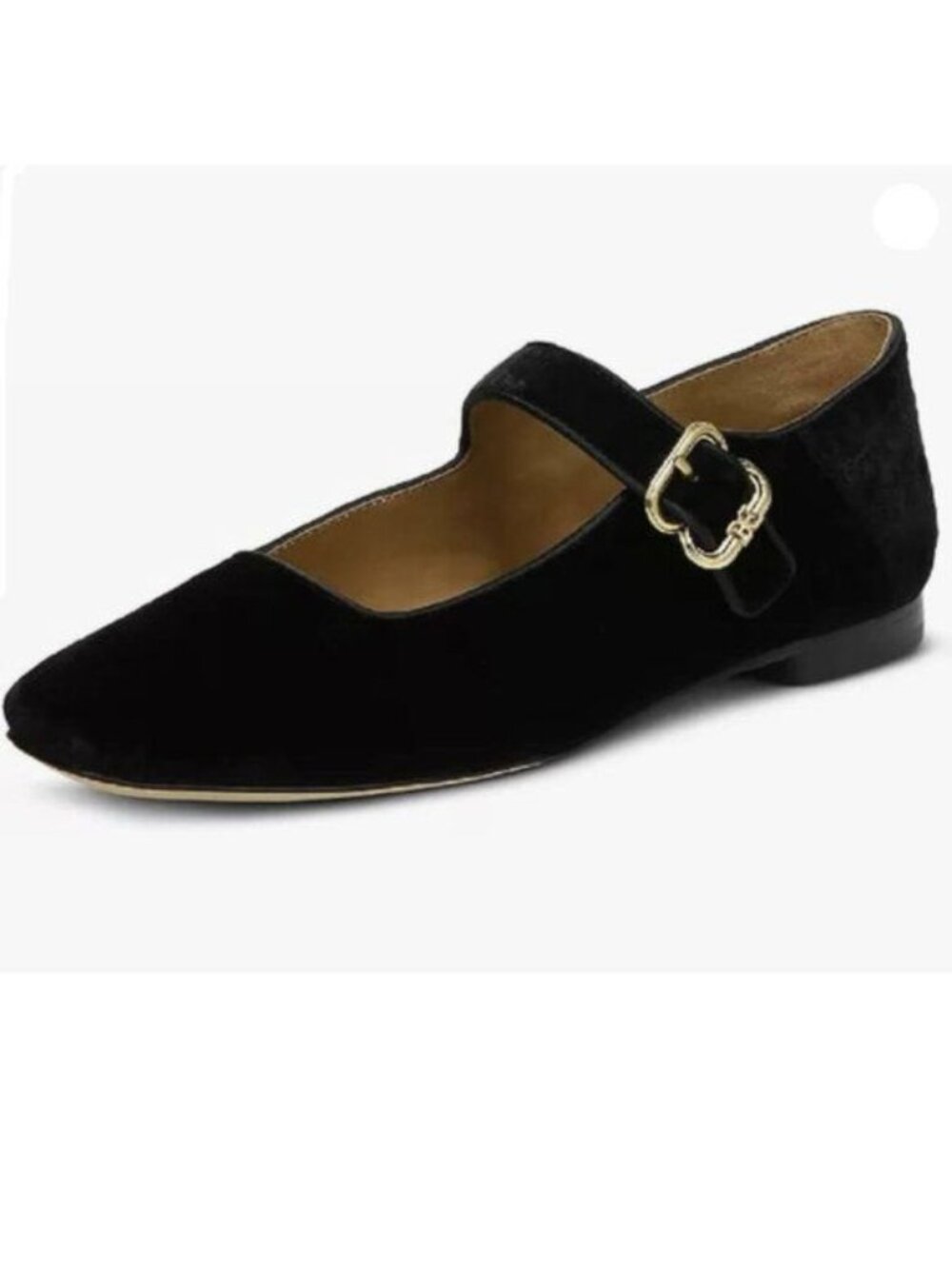 FYS Women Square Toe Low Heel Mary Jane Pumps Flats Ballets Buckled Black Shoes